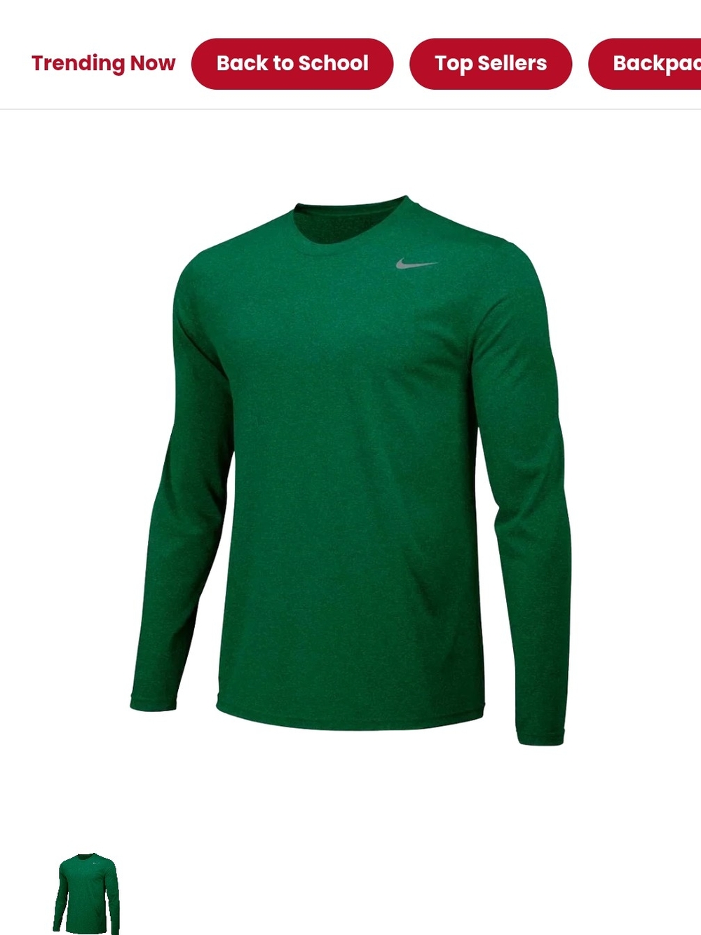 Nike (NEW) Men's Long Sleeve Dri-fit in Kelly Green-medium